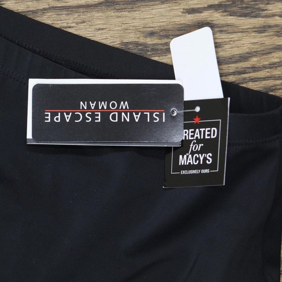 NWT Island Escape Plus Size Tummy-Control Swim Skirt 770068 16W Black - Picture 4 of 4